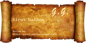 Girst Galina névjegykártya